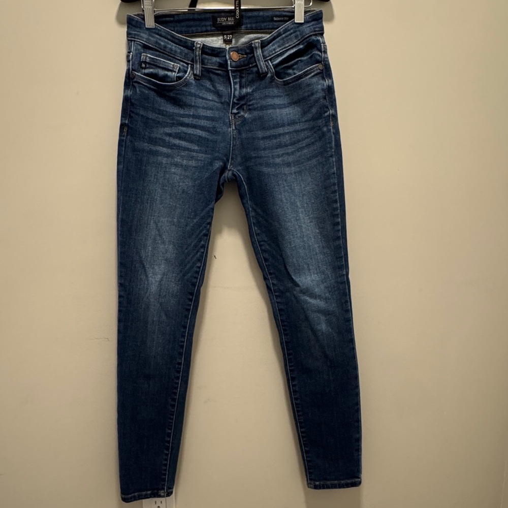 Judy Blue Dark Wash Skinny Jeans - Picture 2 of 6